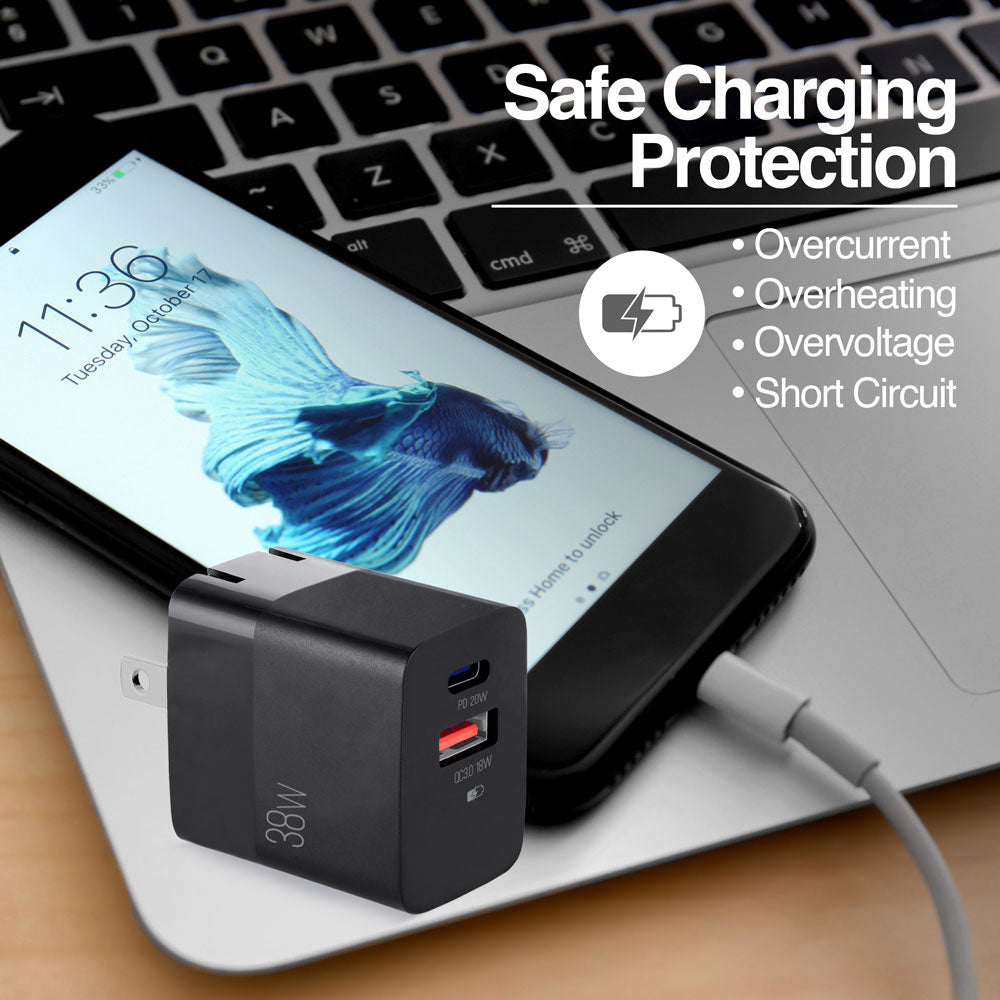 Volta P4 38W Pro PD Type-C + USB with Foldable Plug Wall Charger