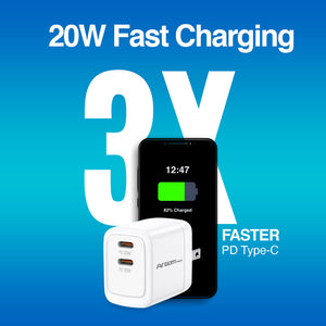 40W Dual Type-C PD Fast Wall Charger