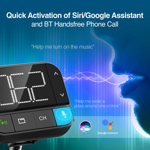 BT Hands-Free Car Kit with Dual USB Fast Charging Ports