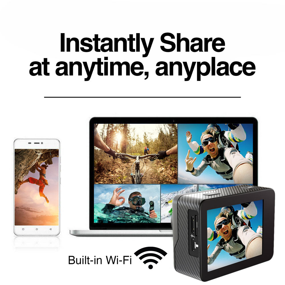 Epic 85 4K UHD Action Camera - Dual Screens, Remote Control - www ...