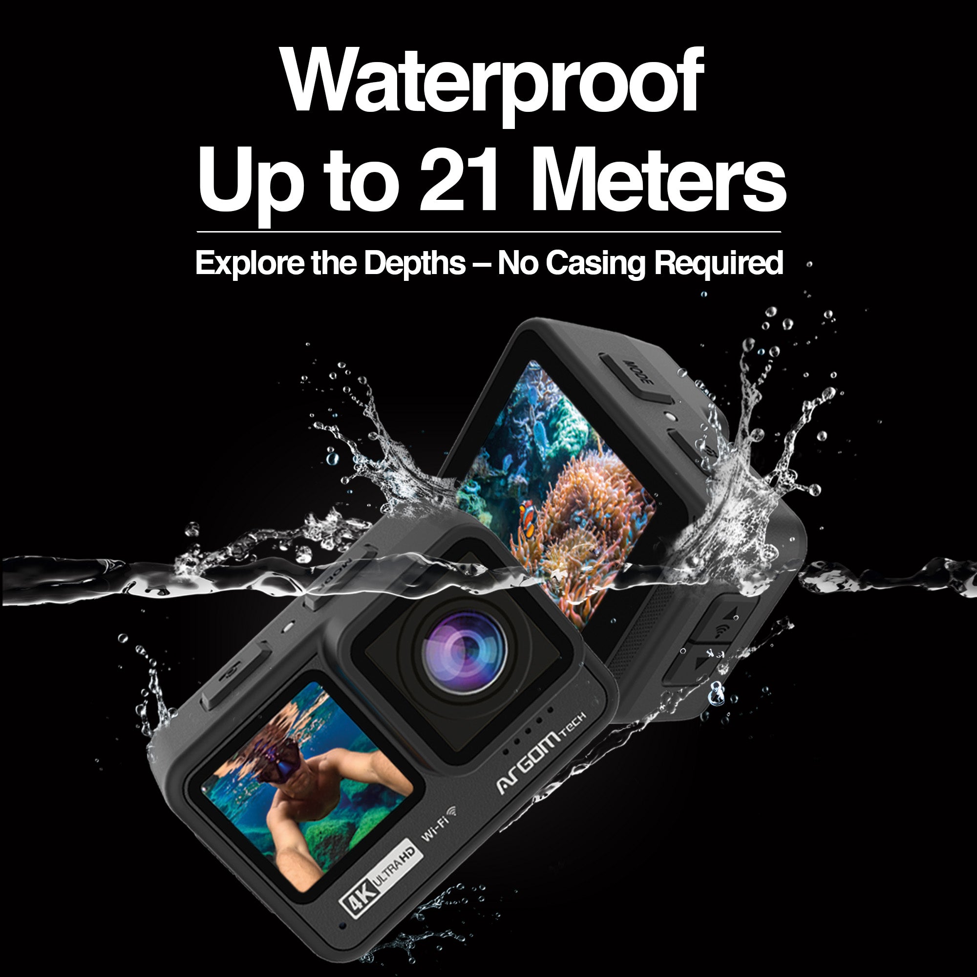 Epic 90 4K/60FPS UHD Action Camera - Waterproof (21m), Touchscreen, 6 ...