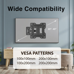 TV Wall Mount 23" - 43" Full Motion Arm