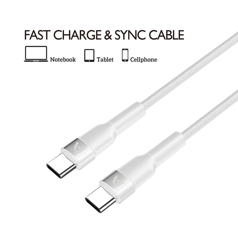 Cable Dura Speed Type-C a Type-C de 65 W, nailon trenzado, 6 pies/1.8 m