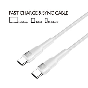 Type-C To Type-C 65W Nylon Braided Cable 6ft/1.8m - Dura Speed