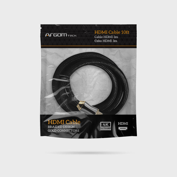 HDMI to HDMI Braided M/M Cable - 10ft - www.argomtech.com