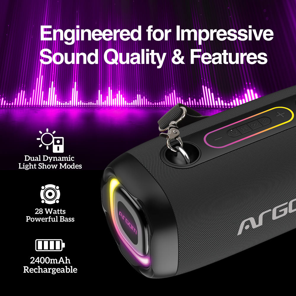 Radyon X41 Premium Wireless BT Speaker with LED Lights - www.argomtech.com