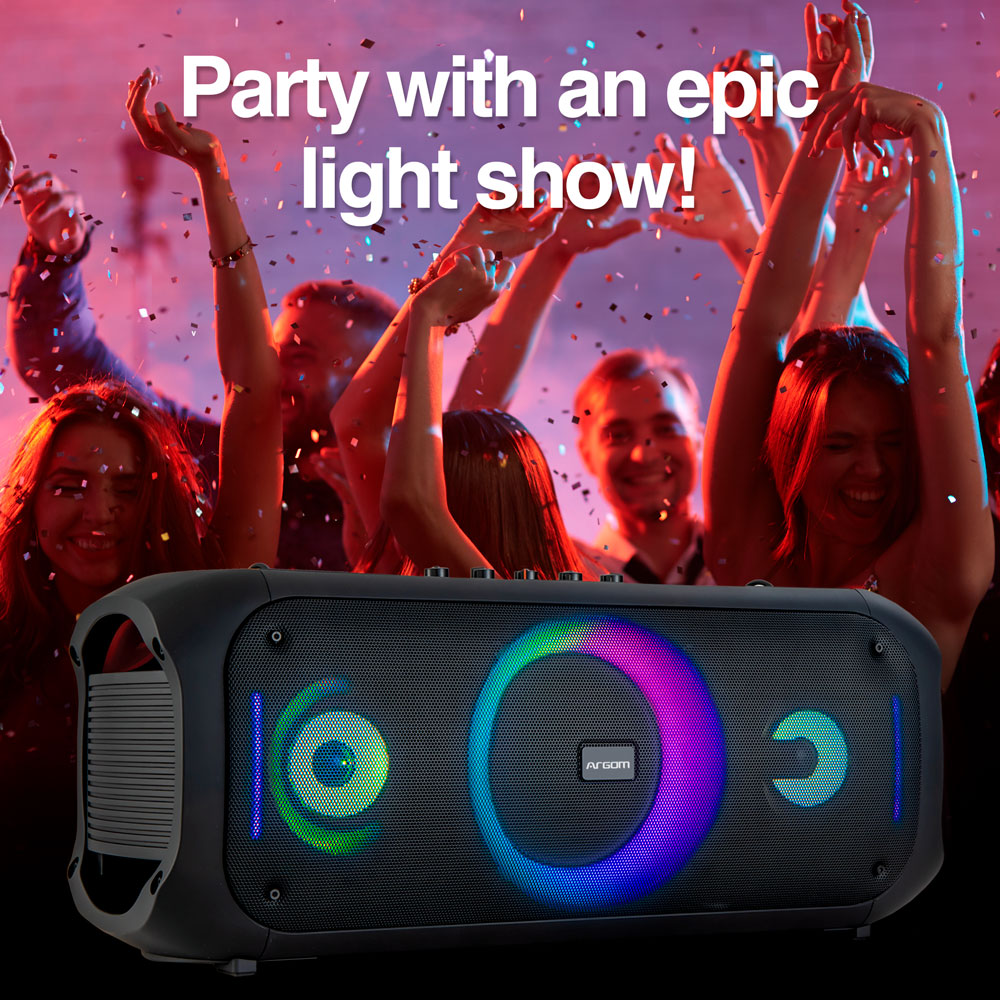 Sound System Party Rave Rave 75 Premium Wireless BT Speaker with LED Light Show - www.argomtech.com