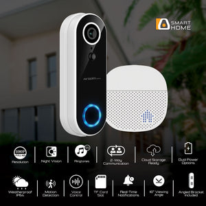 Vision 2 Smart Wi-Fi 1080p FHD Video Doorbell with Chime