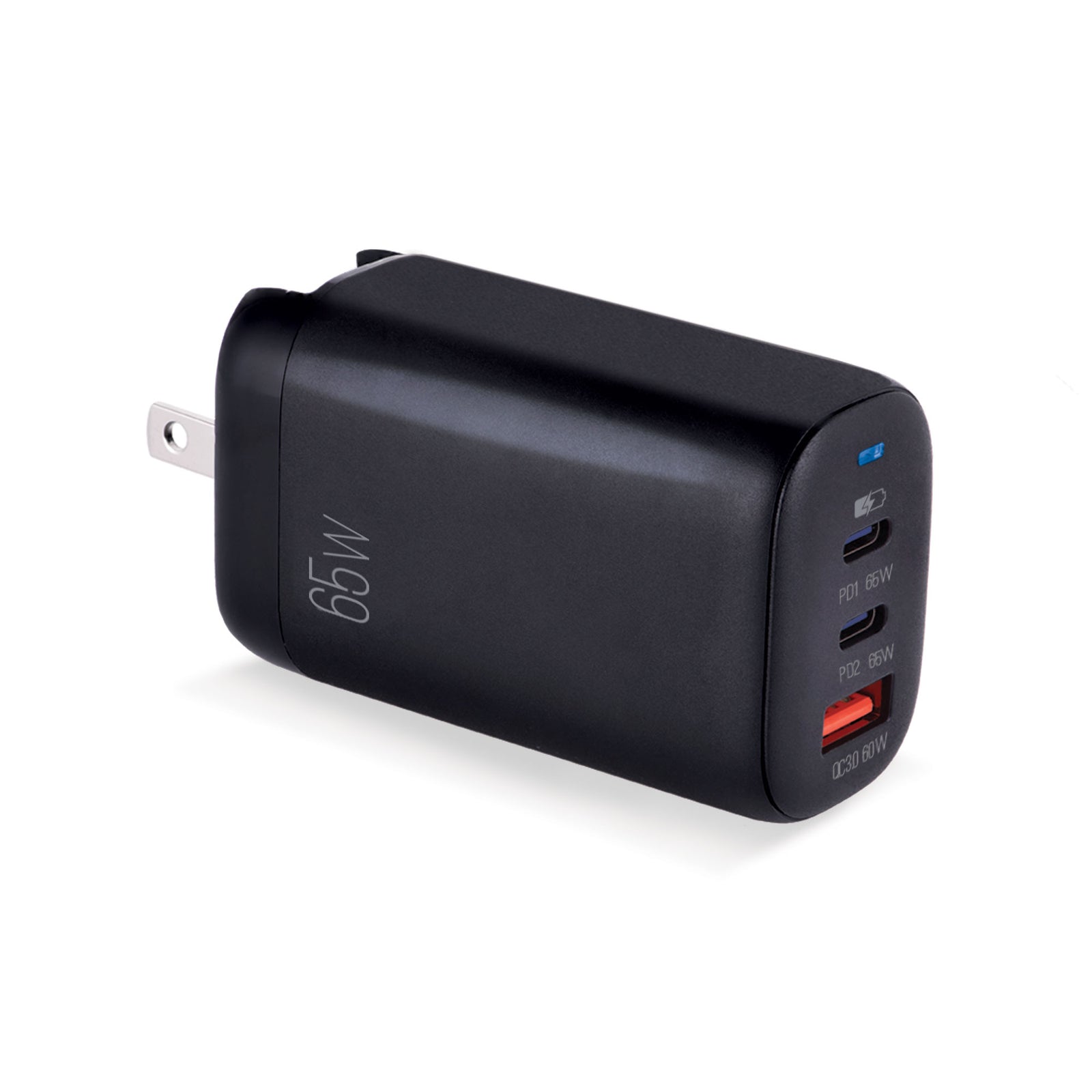 Volta P8 GaN III 65W Dual Type-C + USB with Foldable Plug Wall Charger