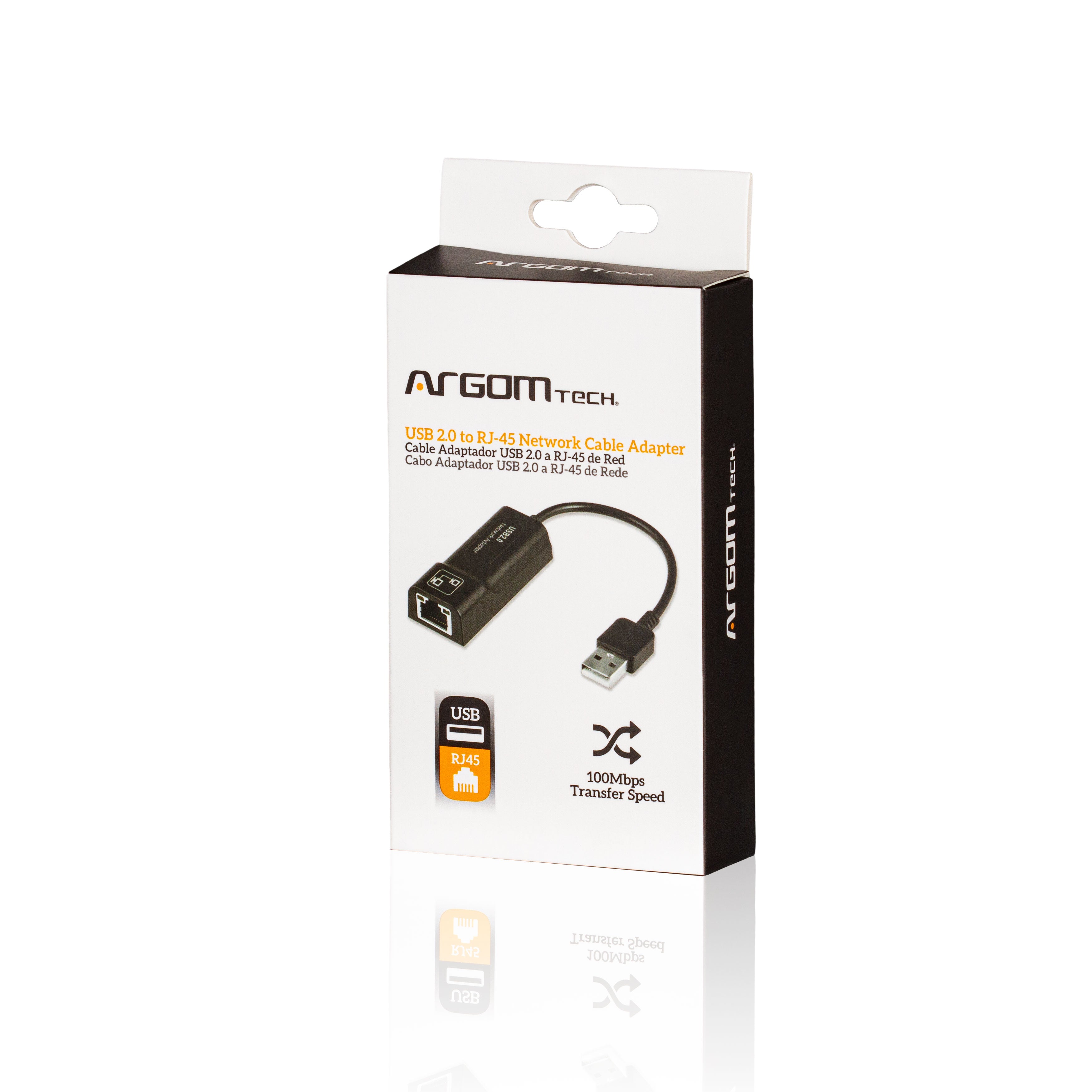 USB 2.0 to RJ45 100Mbps Cable Adapter - www.argomtech.com