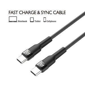 Cable Type-C To Type-C 100W Nylon Braided Dura Speed 6ft/1.8m 