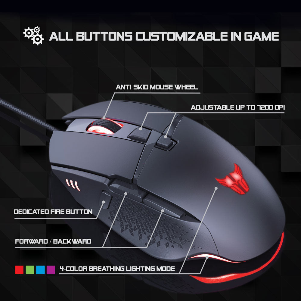 Combat Gaming Wired USB Mouse MS46 - www.argomtech.com