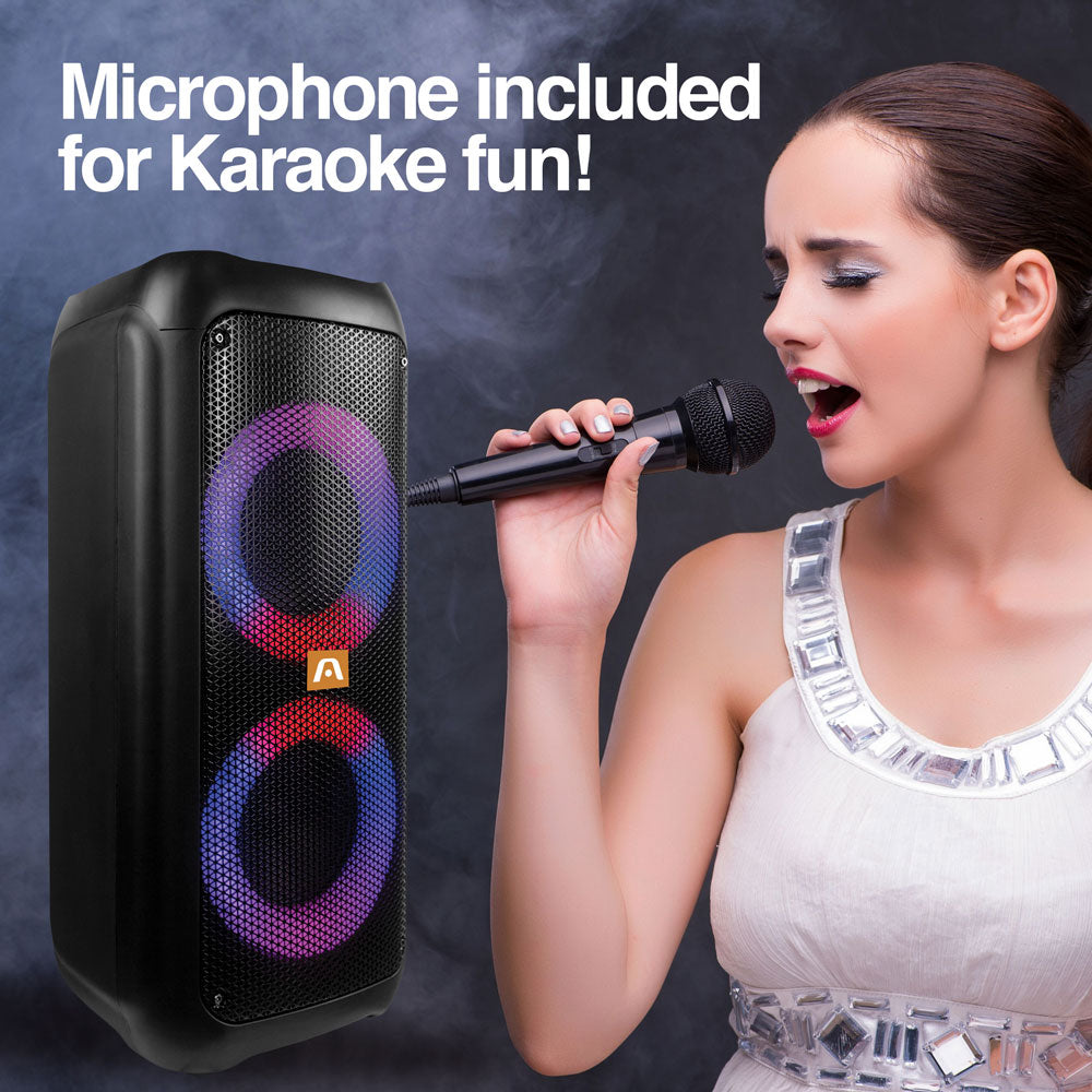 Altavoz Karaoke, Beatbox TWS con Luces Led y Micrófono – Digital Bay Tech
