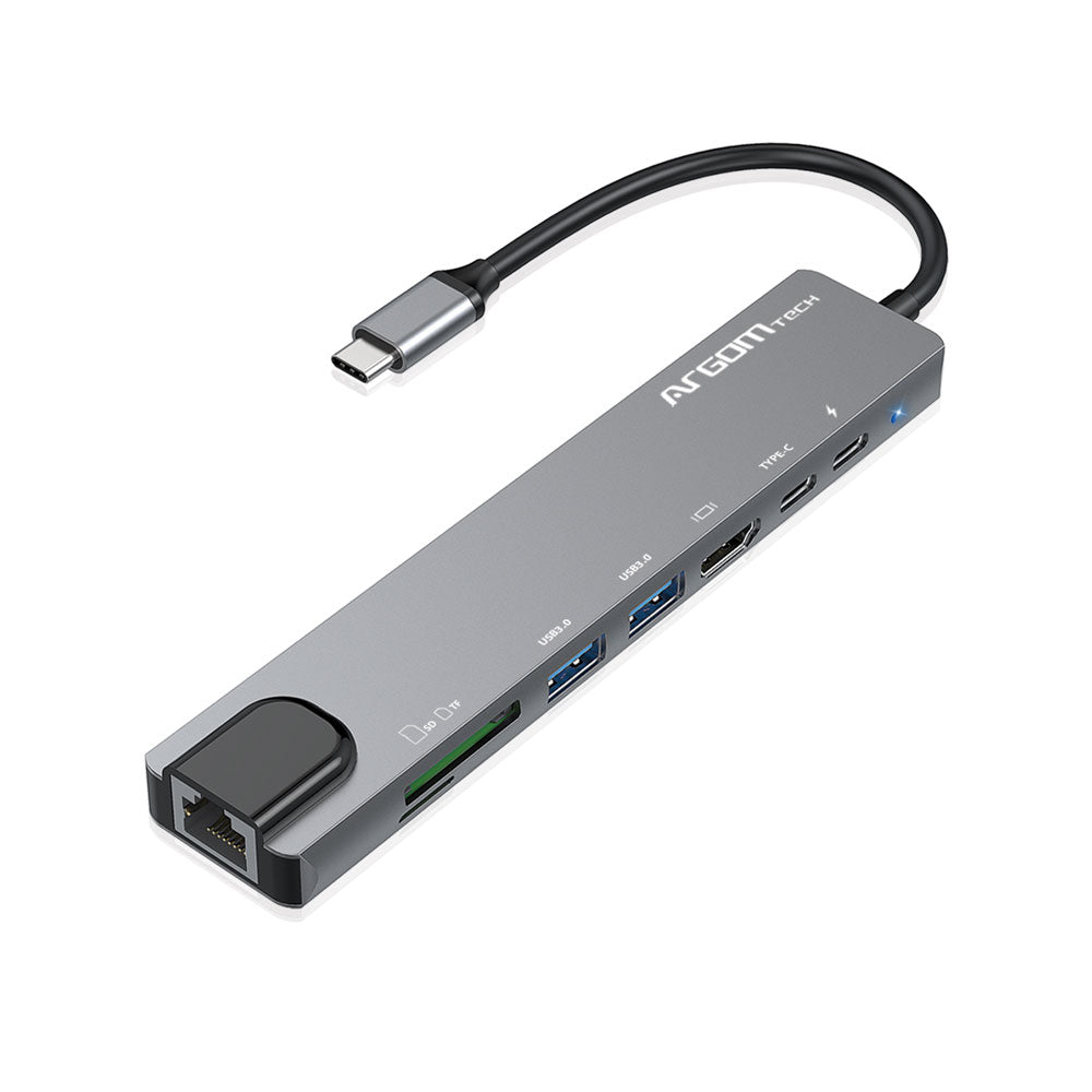 Anhoch PC Market Online - USB HUB 3.1 Type C to HDMI 4K, USB 3.0x3, RJ45  LAN, SD Card, USB-C PDW 100W Adapter Tracer A3